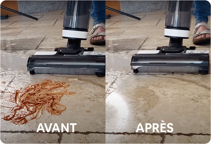 Nettoyage d'une chute de nourriture avec Tineco S3