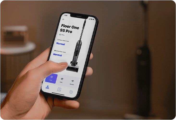 Application mobile Tineco compatible avec l'aspirateur laveur Floor One S5