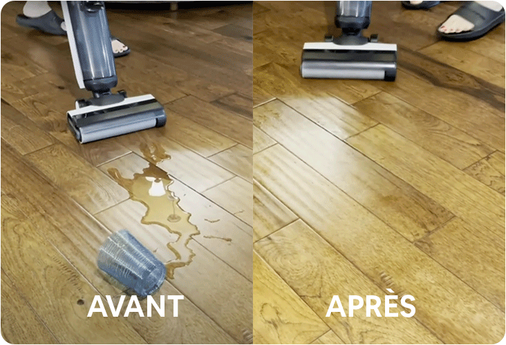 Nettoyage d'une tache humide avec le Tineco Floor One S5