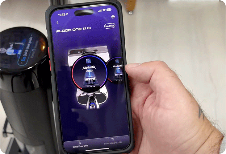 Application mobile Tineco connectée à l'aspirateur laveur S7 Pro