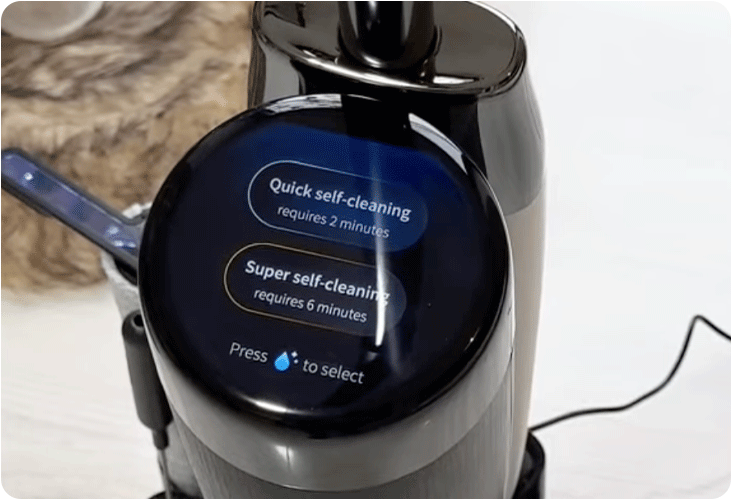 Sélection du mode d'auto-nettoyage du Tineco Floor One S7 Pro