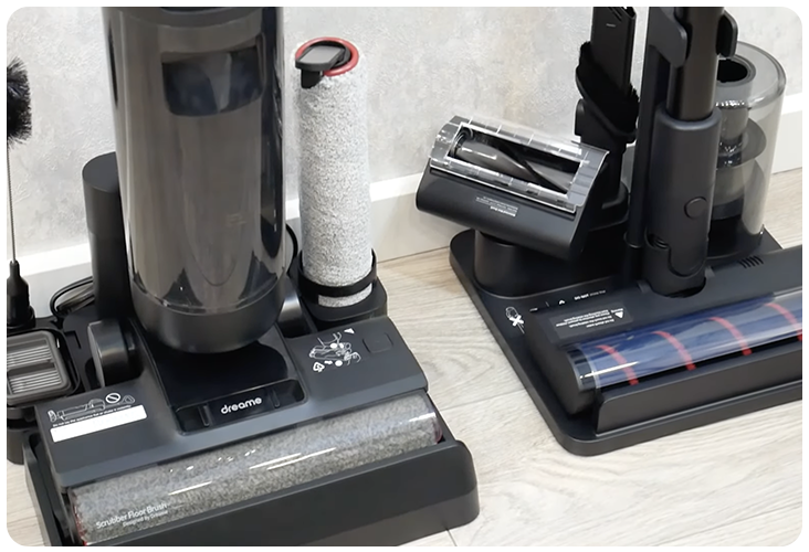 Les deux socles de rangements du Dreame H12 Dual